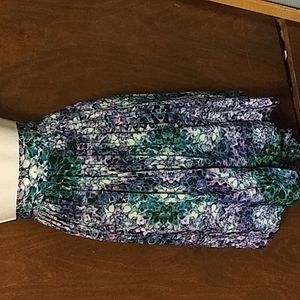 NWOT - LIZ CLAIBORNE - GREEN PURPLE FLORAL SKIRT - 16